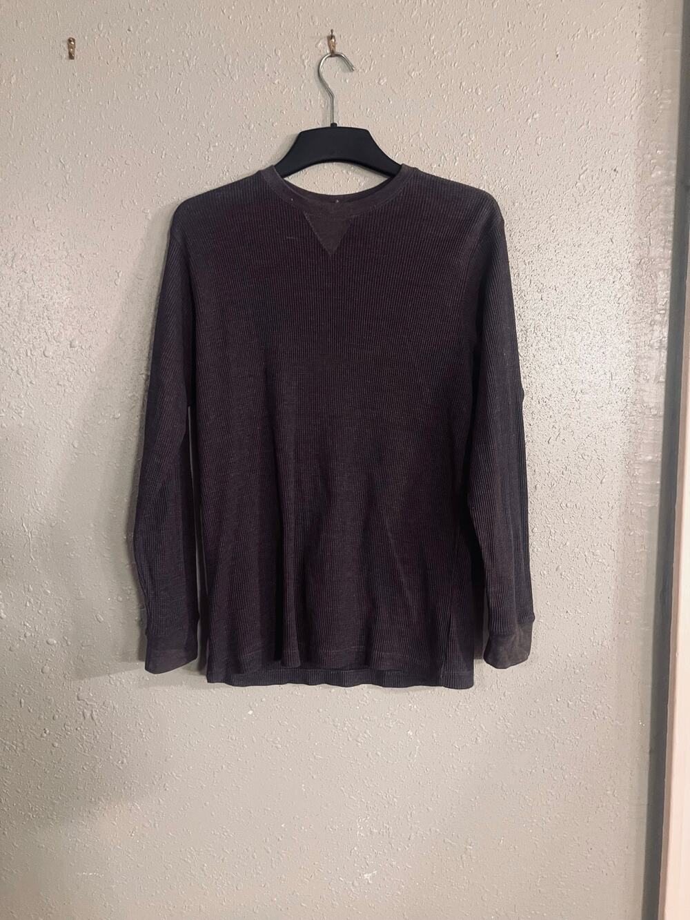 Authentic Quality Cactus Original Brand Mens L Grey Long Sleeve Waffle Shirt